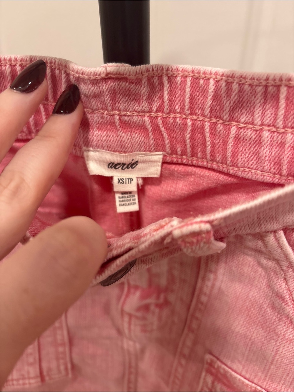 Aerie Pink Denim-Like Mini Skirt - Picture 3 of 4